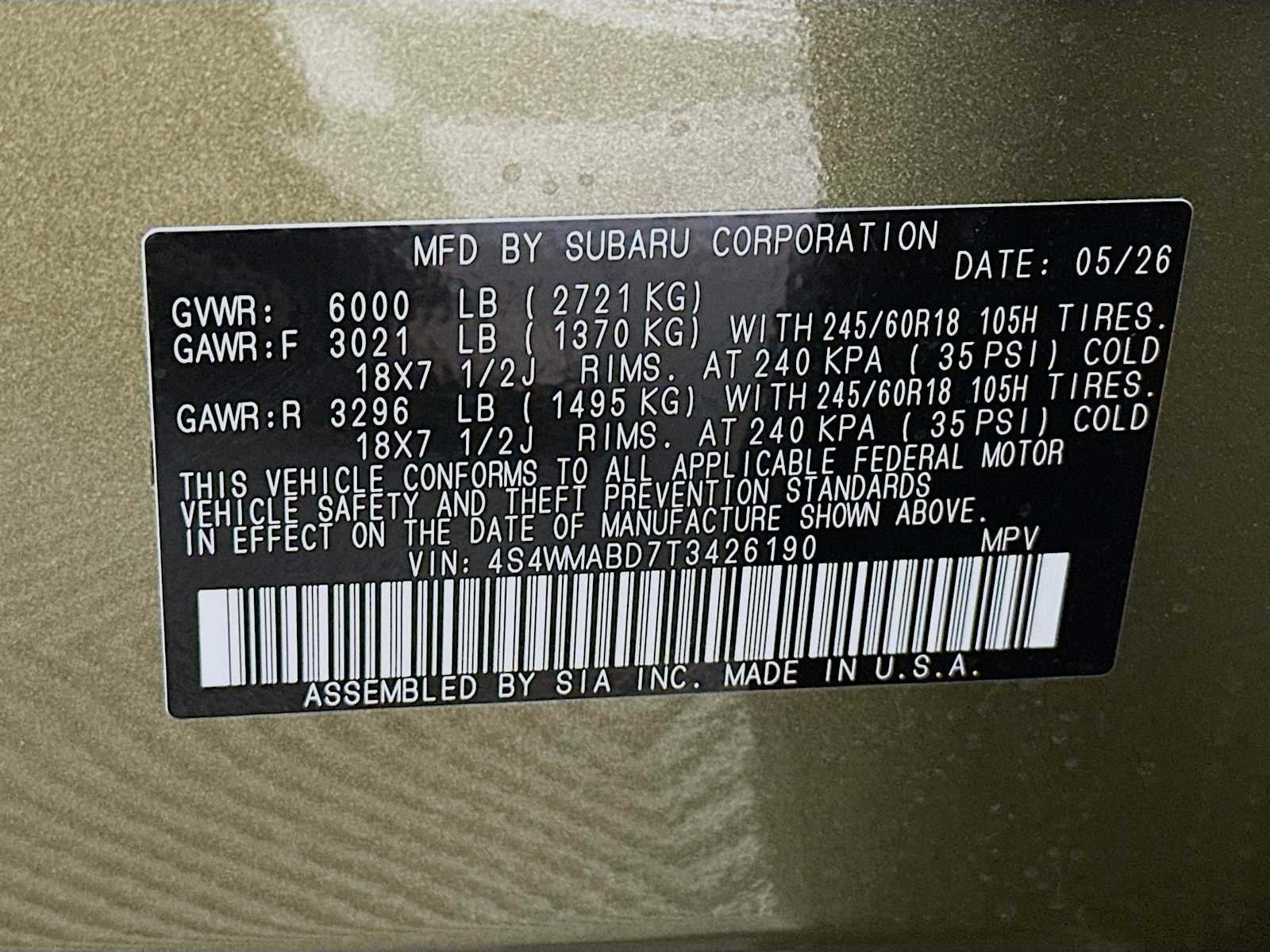 New 2026 AUTUMN GREEN METALLIC Subaru Premium 7-Passenger image 30