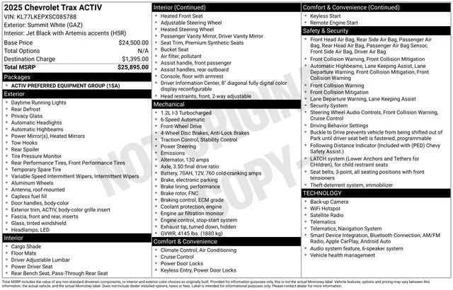 Used 2025 White Chevrolet ACTIV image 7