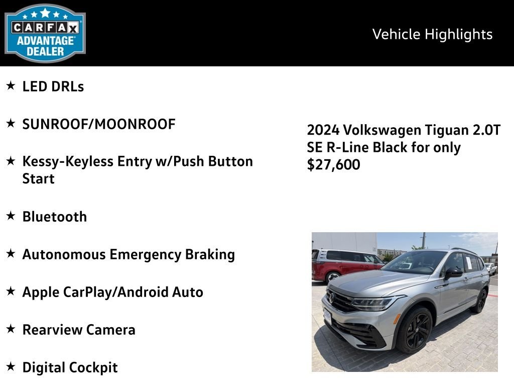 Certified Used 2024 Pyrite Silver Metallic Volkswagen 2.0T SE R-Line Black image 4