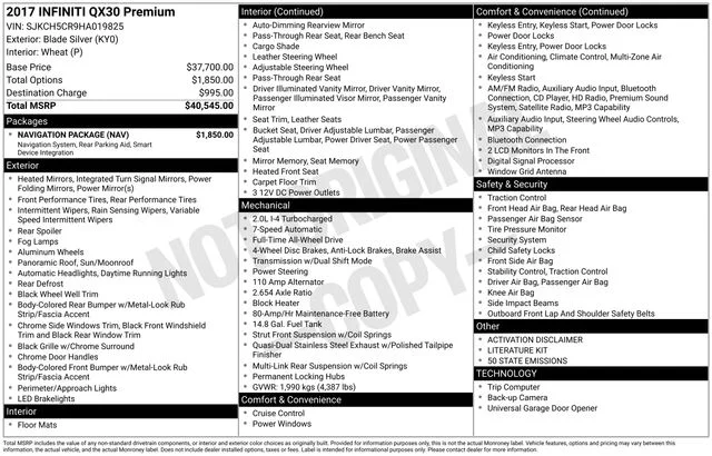 Used 2017 Silver INFINITI Premium image 31