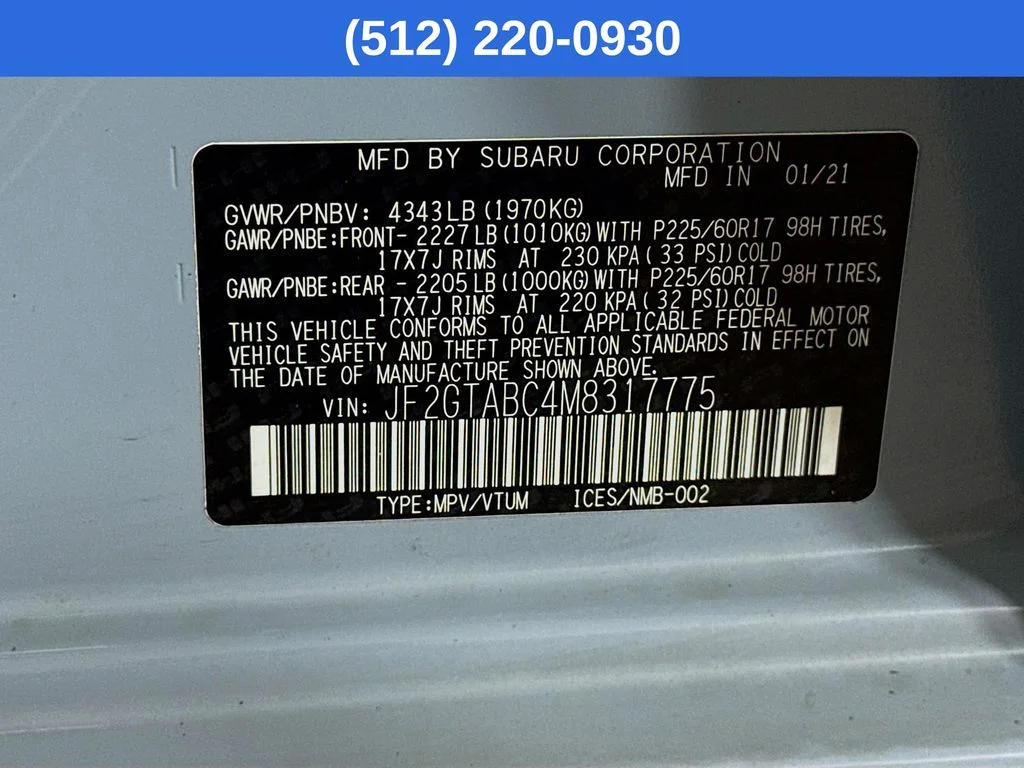 Used 2021 Blue Subaru Base image 39