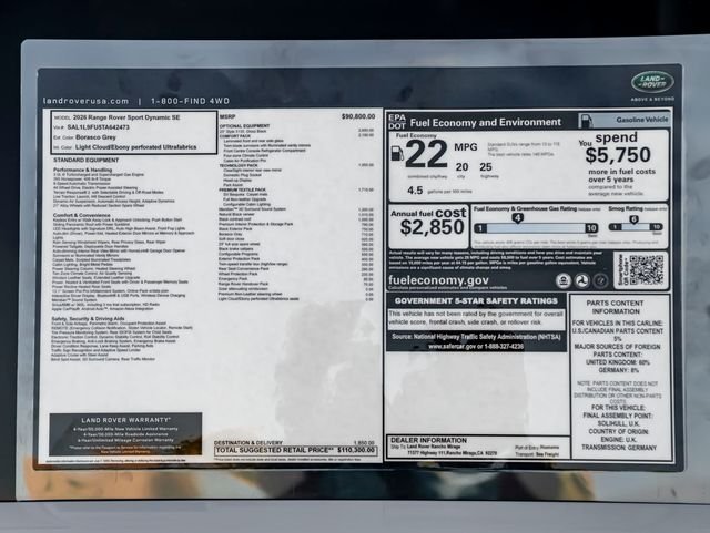 New 2026 Borasco Grey LAND ROVER Dynamic SE image 35