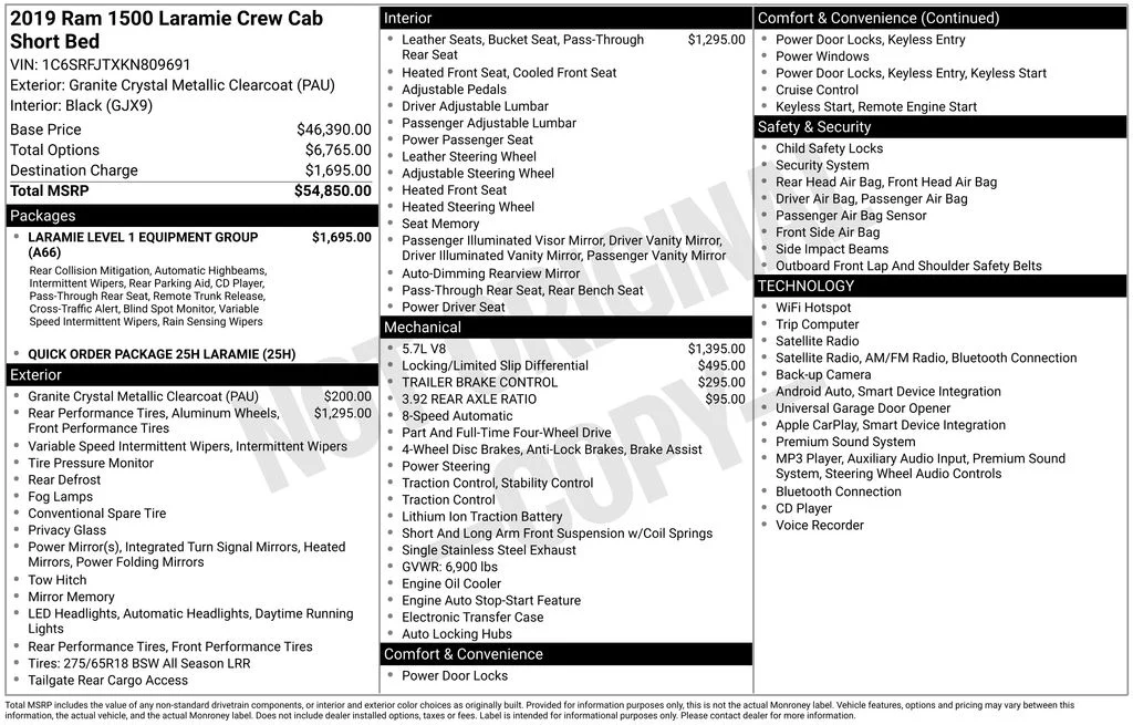 Used 2019 Crystal Metallic Ram Laramie image 6