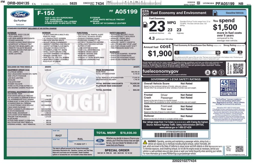 Certified Used 2023 White Ford Platinum image 2