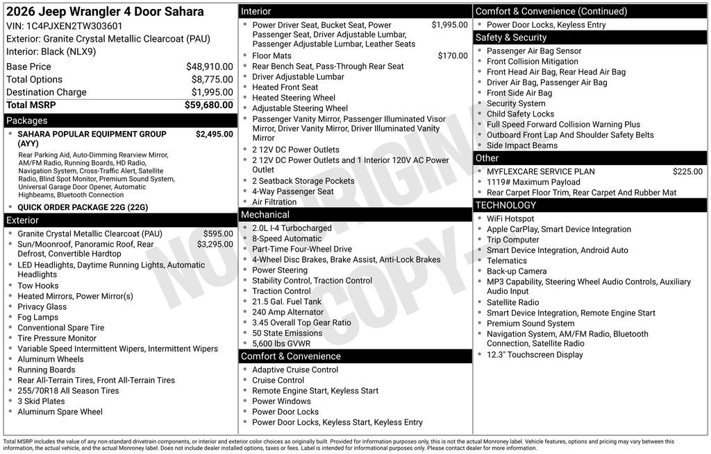 New 2026 Granite Crystal Metallic Clear-Coat Exterior Paint Jeep Sahara image 5