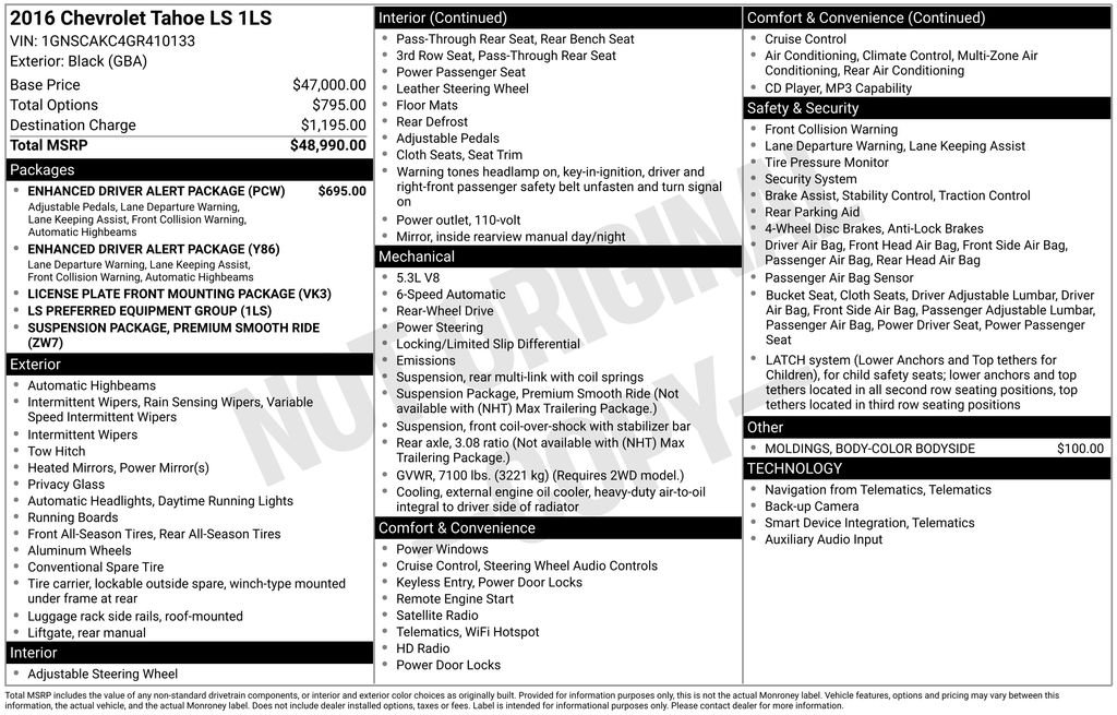 Used 2016 Black Chevrolet LS image 6