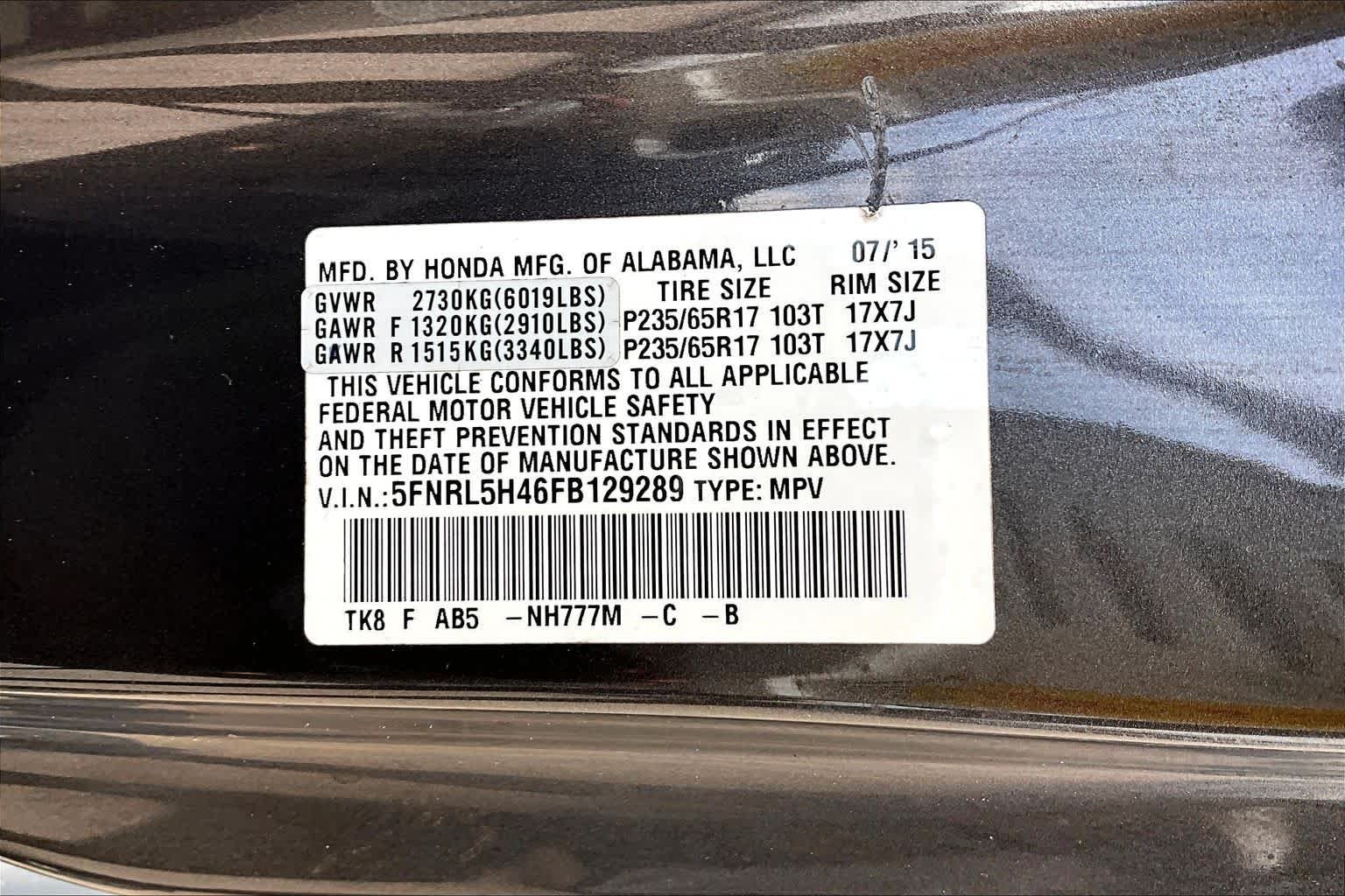 Used 2015 Modern Steel Metallic Honda EX image 31