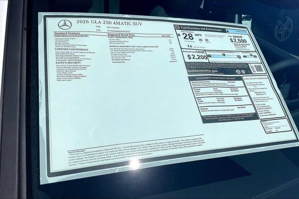 New 2026 Polar White Mercedes-Benz GLA 250 image 13