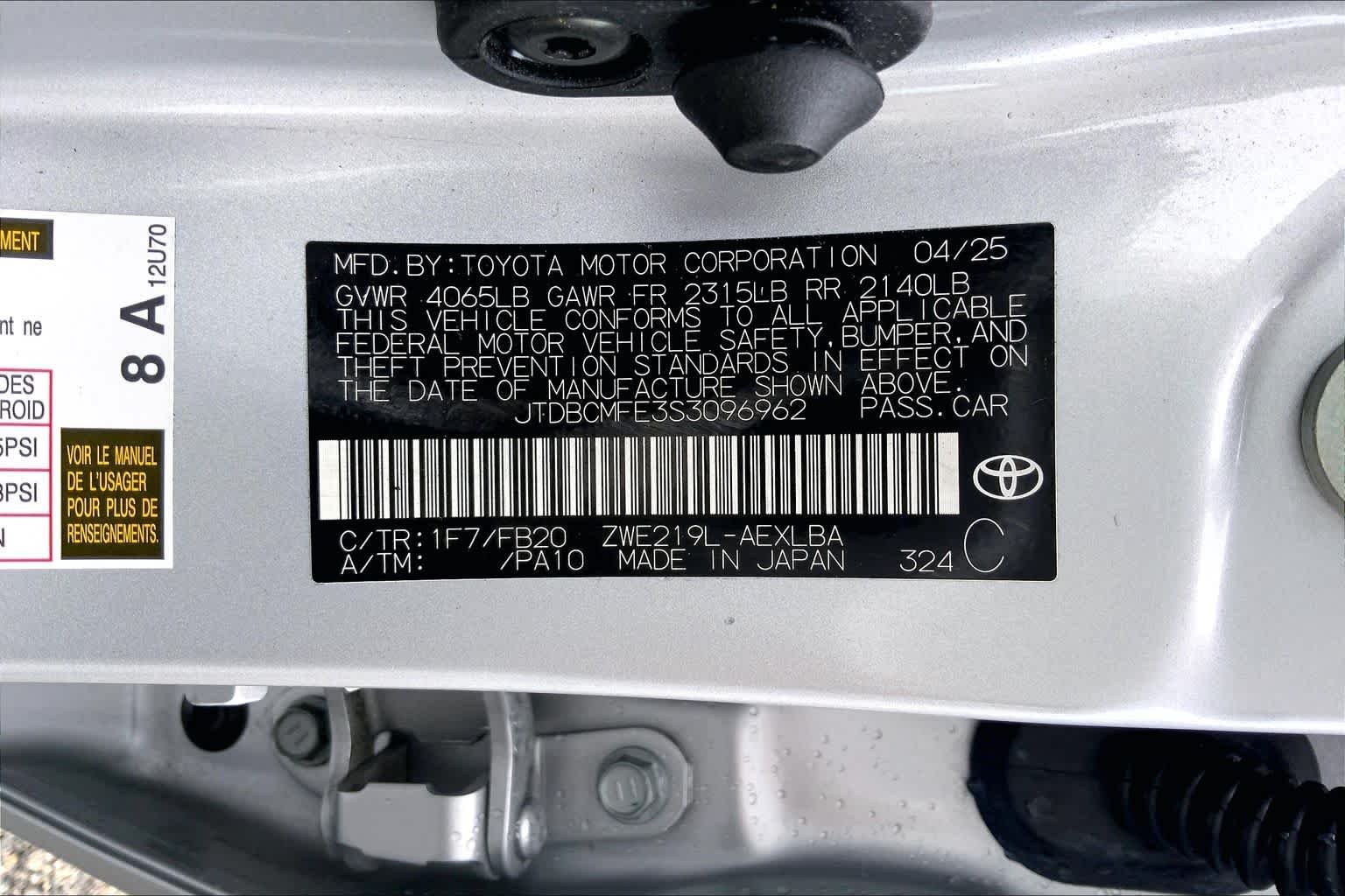 Used 2025 Classic Silver Metallic Toyota Hybrid LE image 36