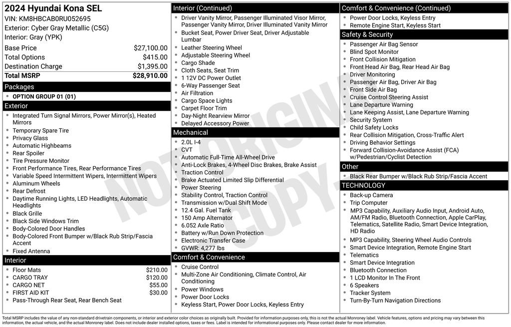 Used 2024 Gray Hyundai SEL image 31
