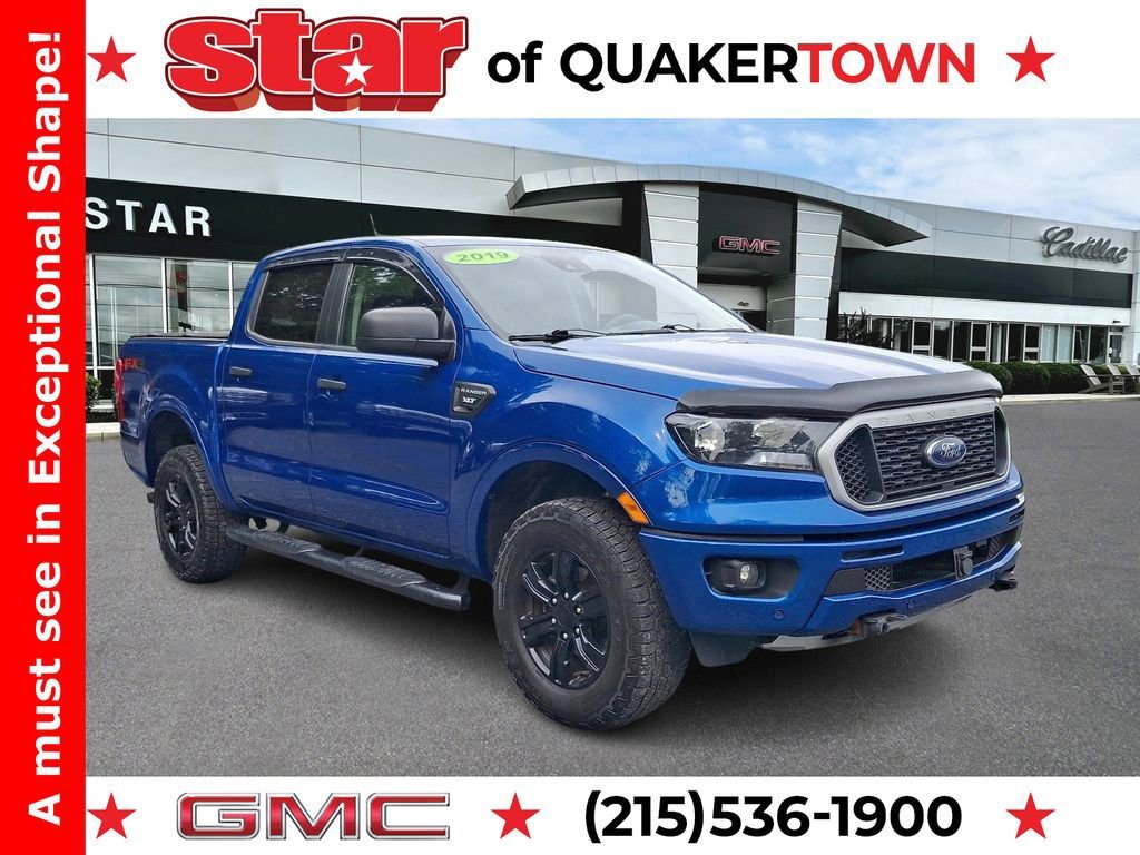 Blue 2019 Ford Ranger XL SuperCrew 4WD Pickup Truck Four-Wheel Drive
