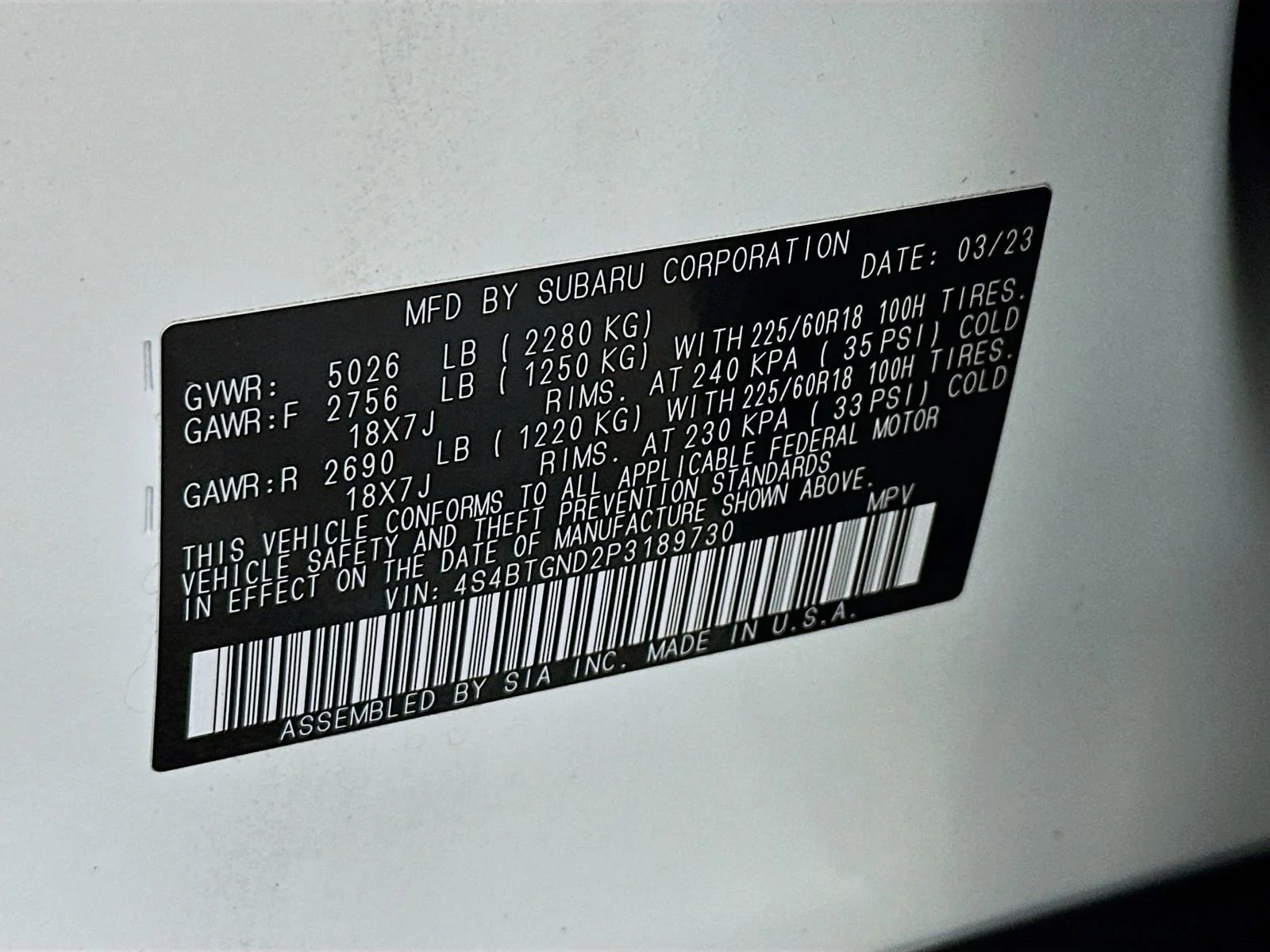 Used 2023 White Subaru Limited XT image 35