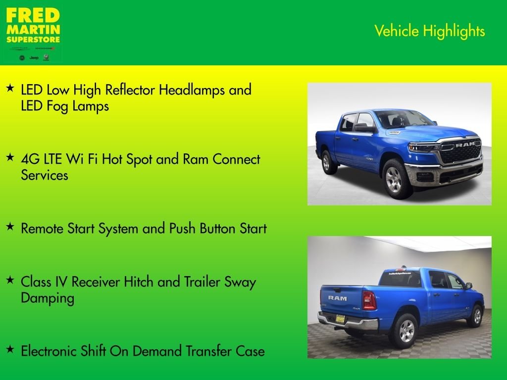 New 2026 Hydro Blue Pearl-Coat Exterior Paint RAM Big Horn/Lone Star image 14