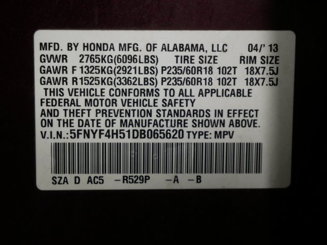 Used 2013 Dark Cherry Pearl II Honda EX-L image 35