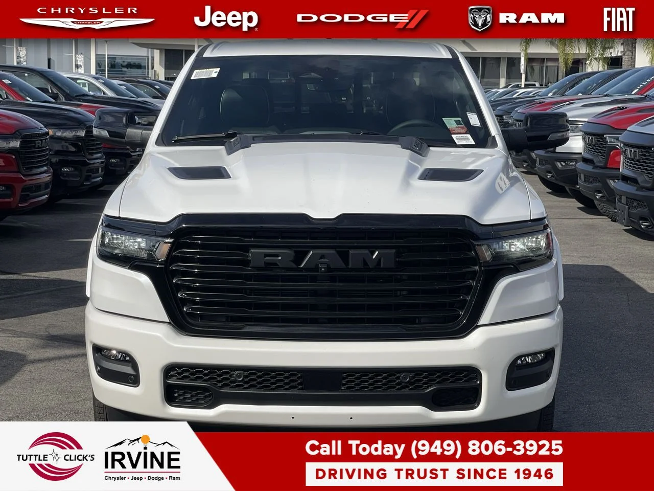 New 2027 Ivory White Tri-Coat Pearl-Coat Exterior Paint RAM Laramie image 8