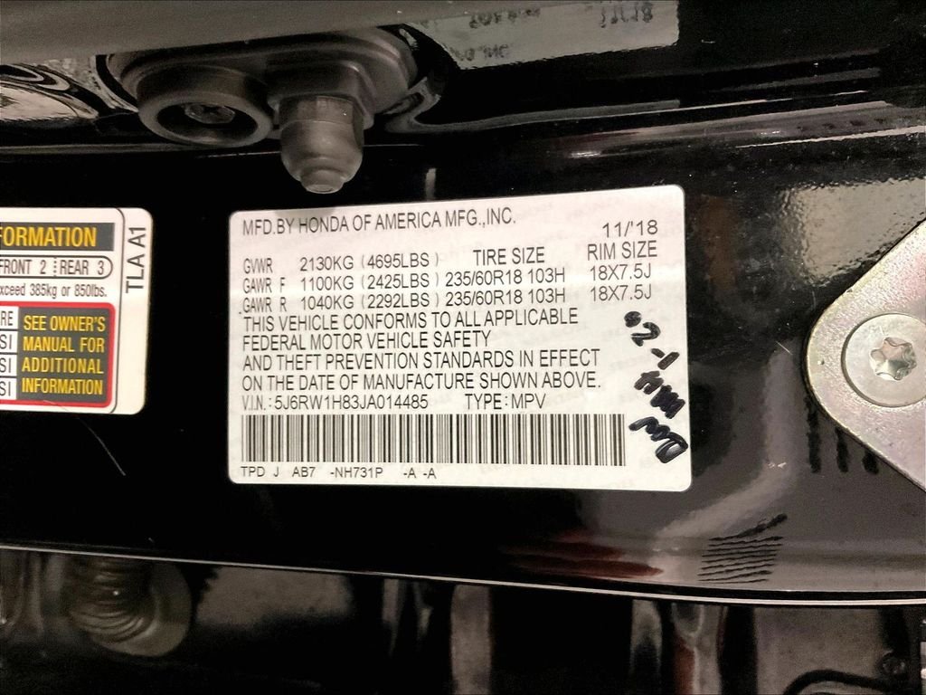 Used 2018 Crystal Black Pearl Honda EX-L image 35