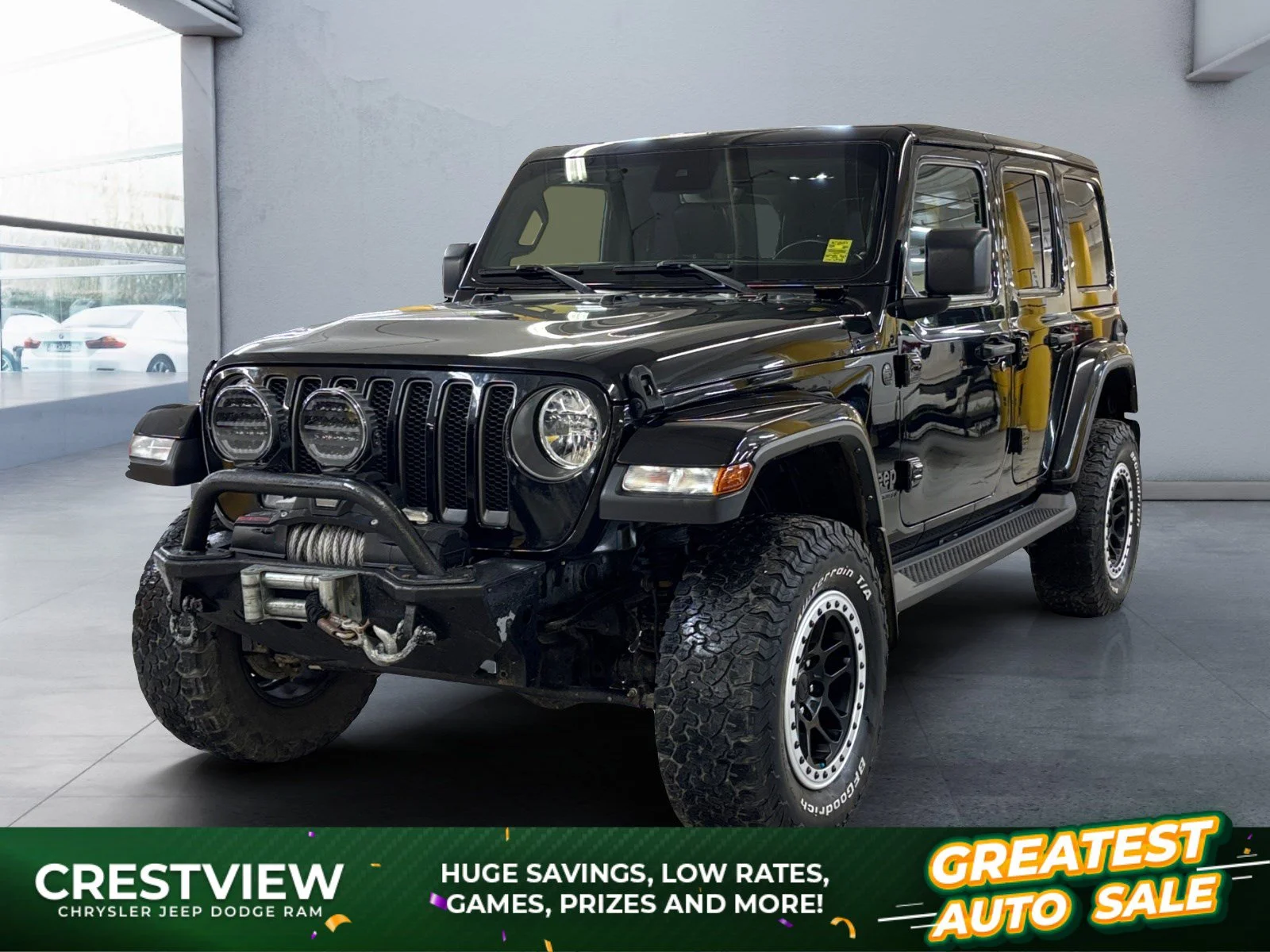 Used 2021 Black Jeep Unlimited Sahara 80th Anniversary image 1