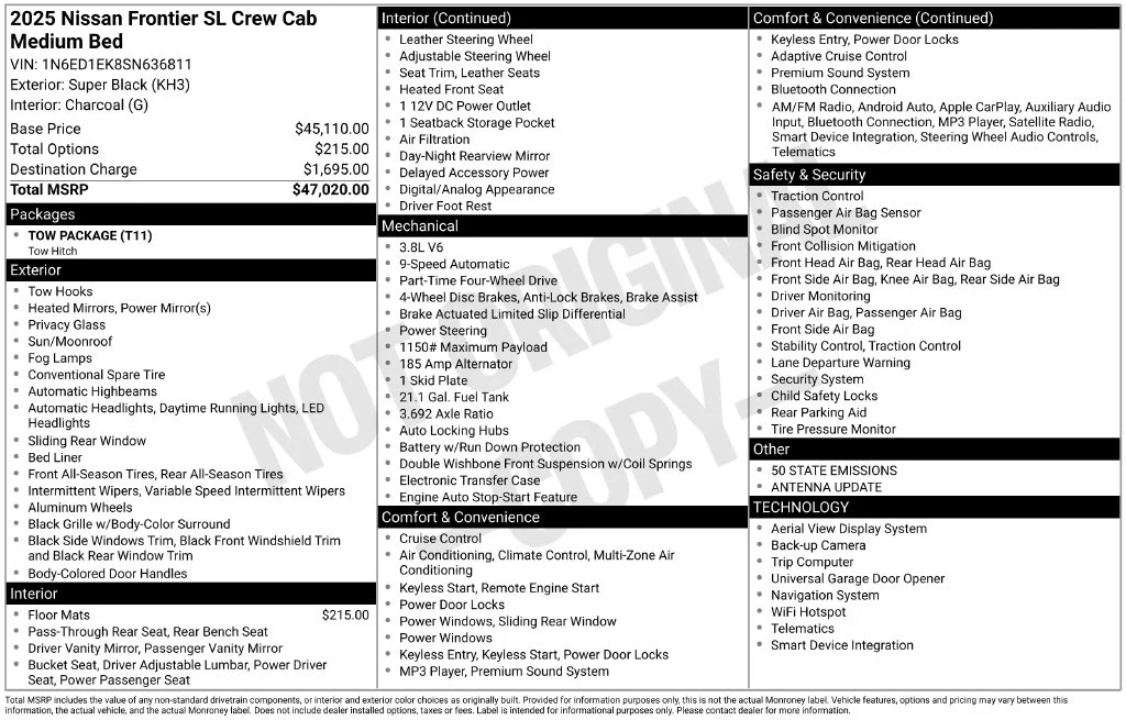 Used 2025 Black Nissan SL image 3