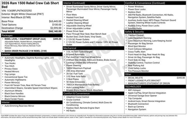 New 2026 Bright White Clear-Coat Exterior Paint RAM Rebel image 20