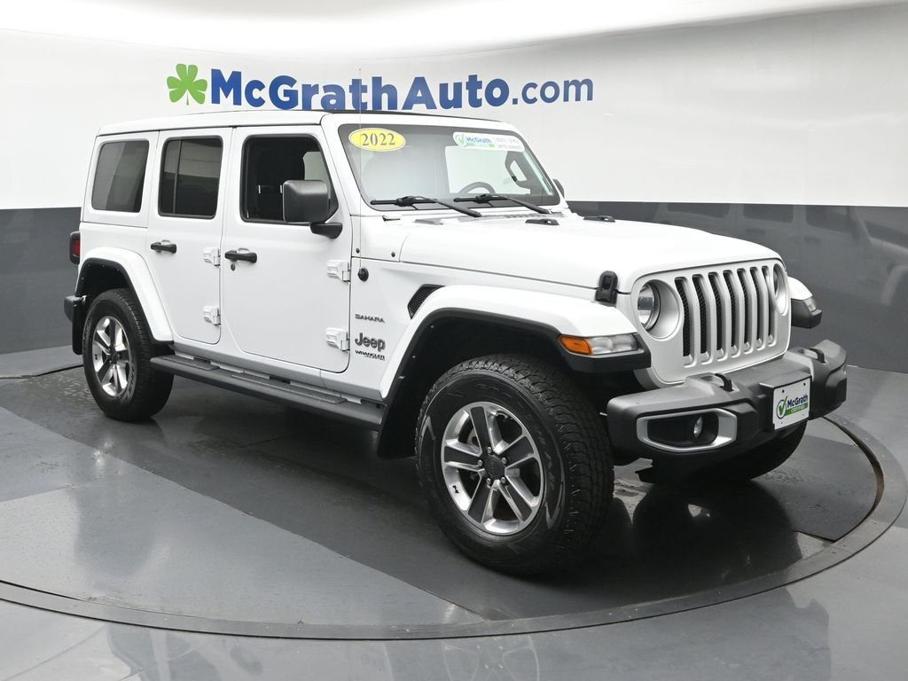 Used 2022 White Jeep Unlimited Sahara image 2