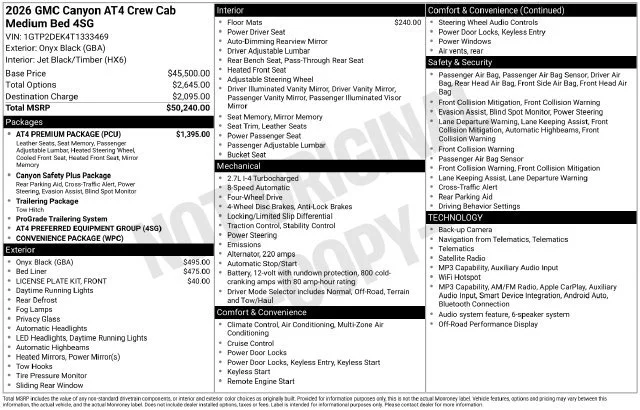 New 2026 Onyx Black GMC AT4 image 28