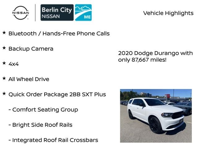 Used 2020 White Dodge SXT Plus image 8