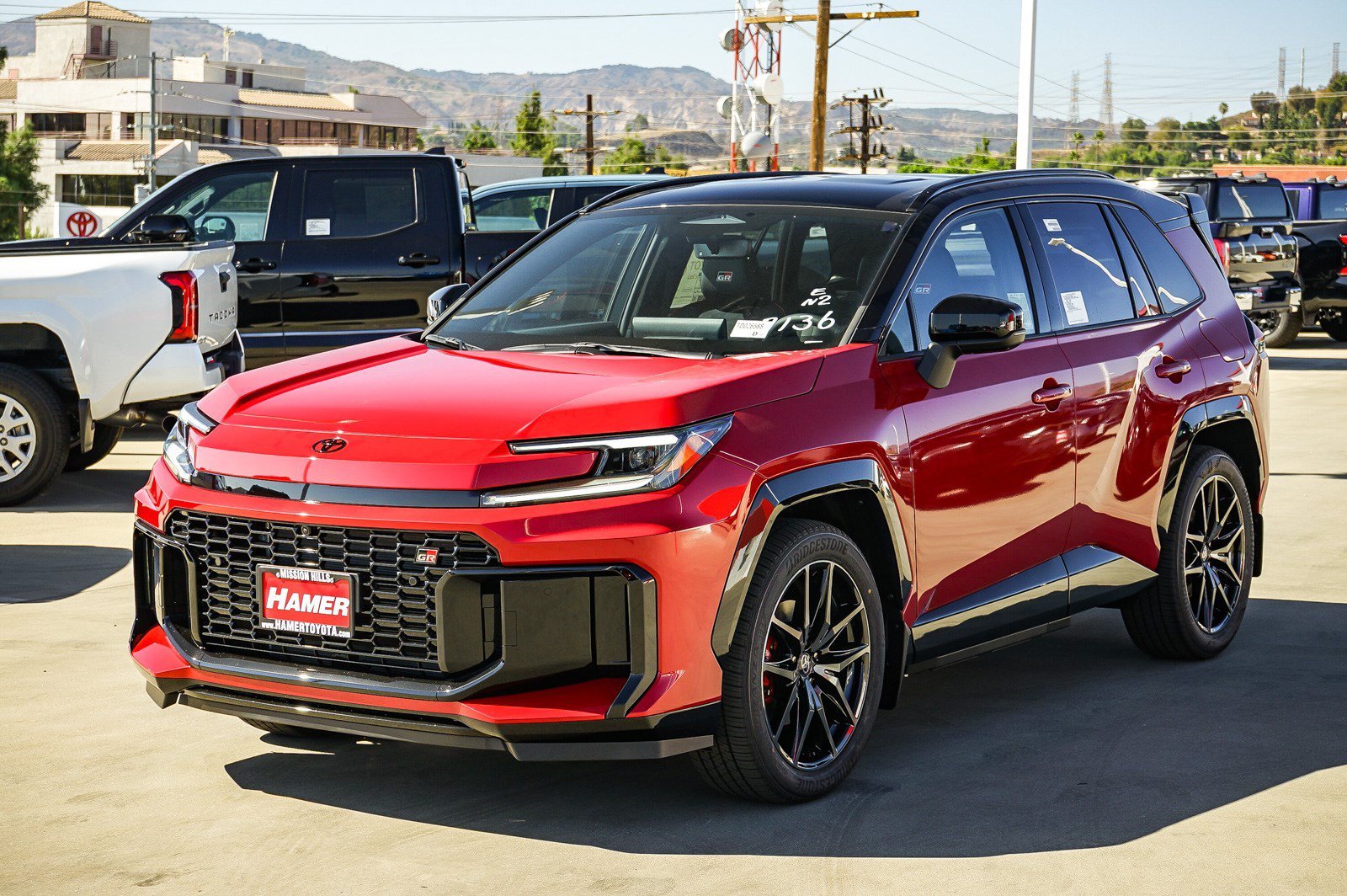 New 2026 Supersonic Red with Midnight Black Metallic roof Toyota GR SPORT image 3