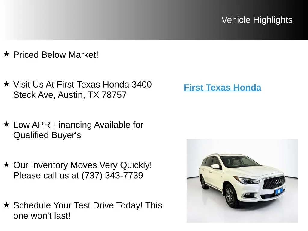 Used 2019 Majestic White INFINITI LUXE image 10