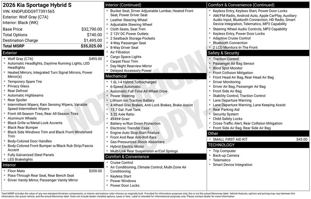 New 2026 Gray Kia S image 29