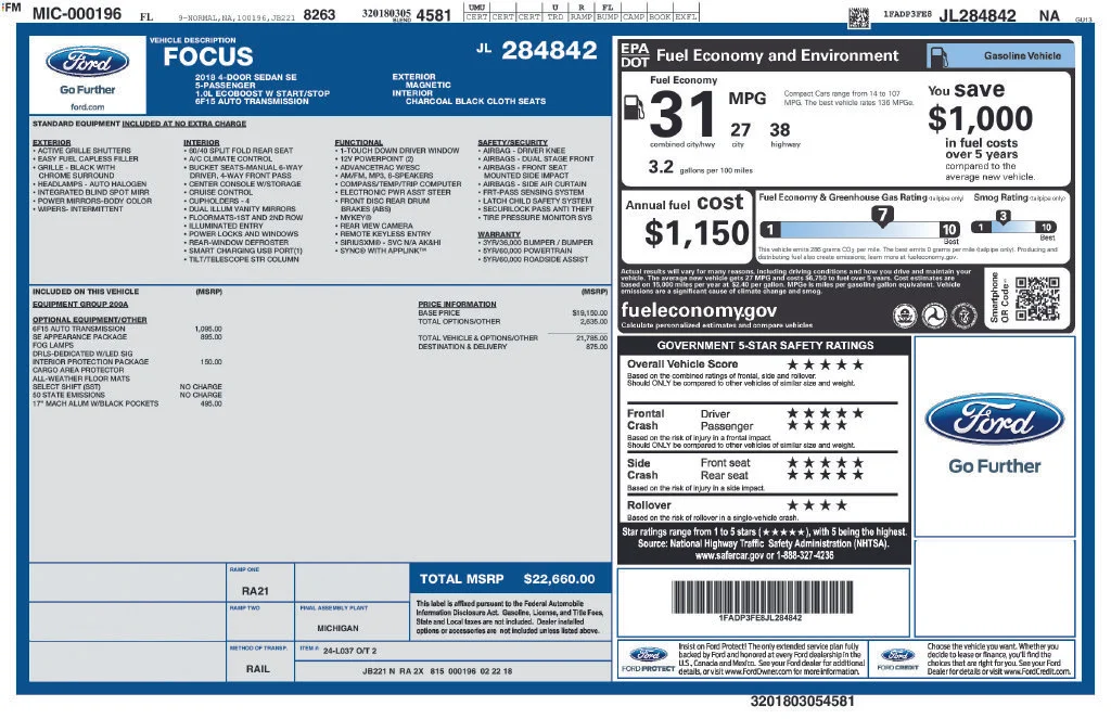 Used 2018 Gray Ford SE image 2