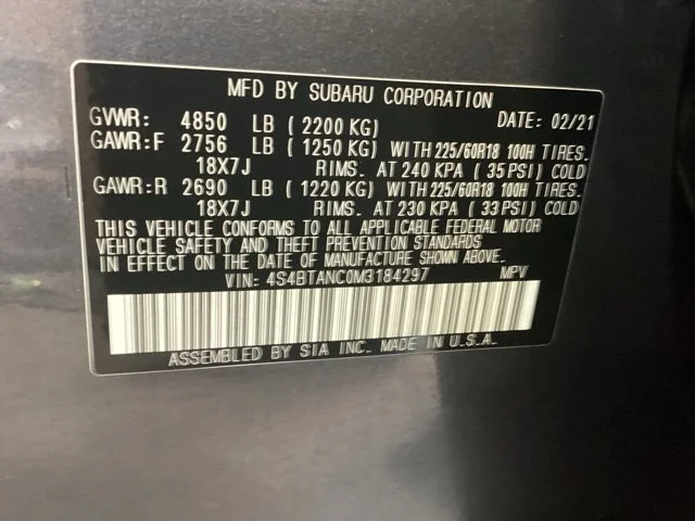Used 2021 Magnetite Gray Metallic Subaru Limited image 16