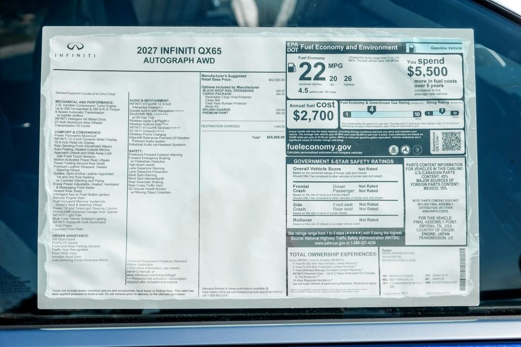 New 2027 GRAND BLUE INFINITI Autograph AWD image 27