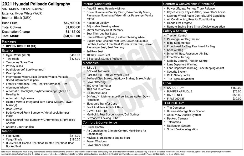 Used 2021 White Hyundai Calligraphy image 9