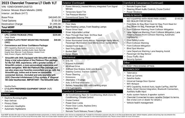 Used 2023 Black Chevrolet LT image 8