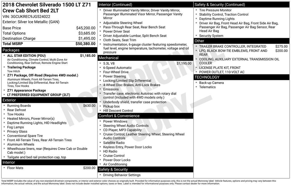Used 2018 Silver Ice Metallic Chevrolet  image 2