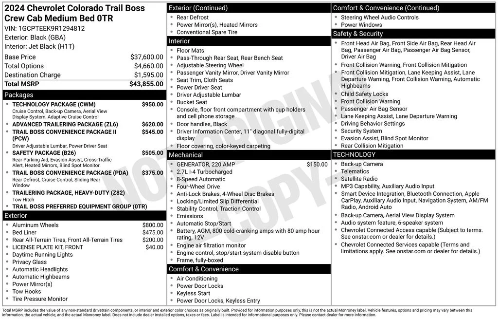 Used 2024 Black Chevrolet Trail Boss image 36