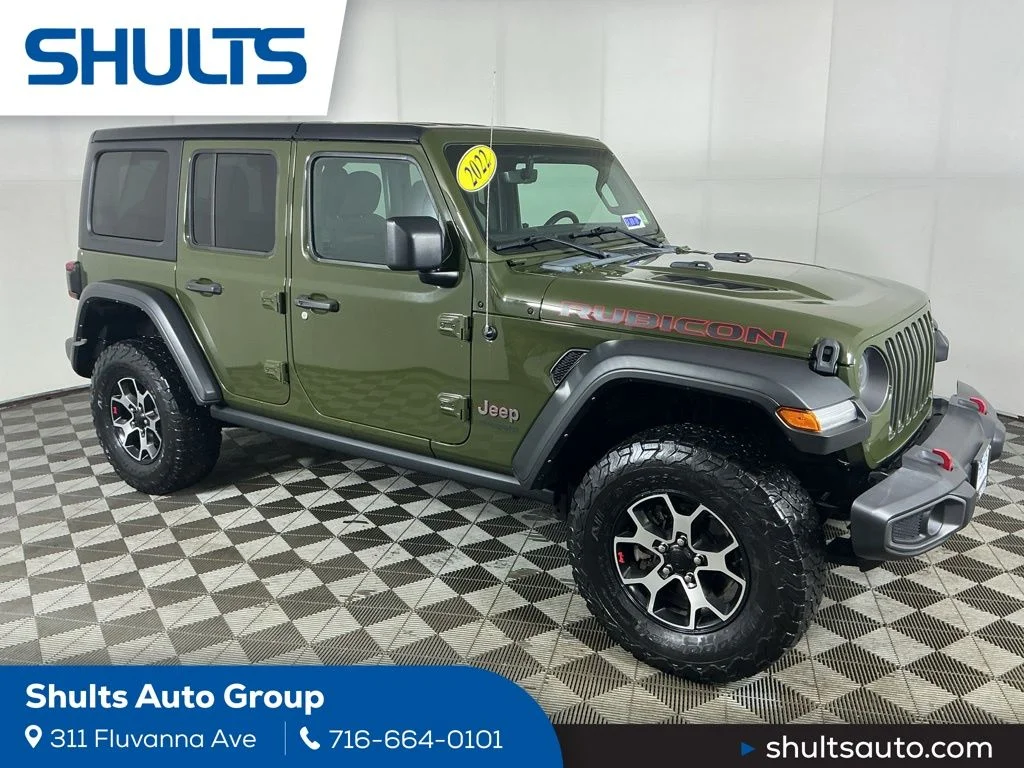 Certified Used 2022 Green Jeep Unlimited Rubicon image 1