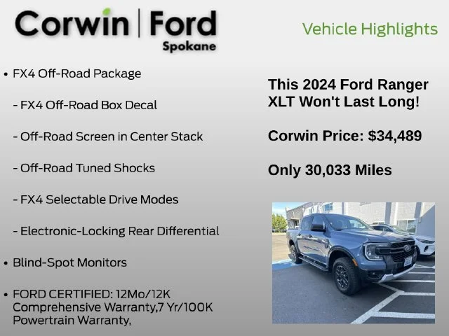 Used 2024 Azure Gray Metallic Ford XLT image 12