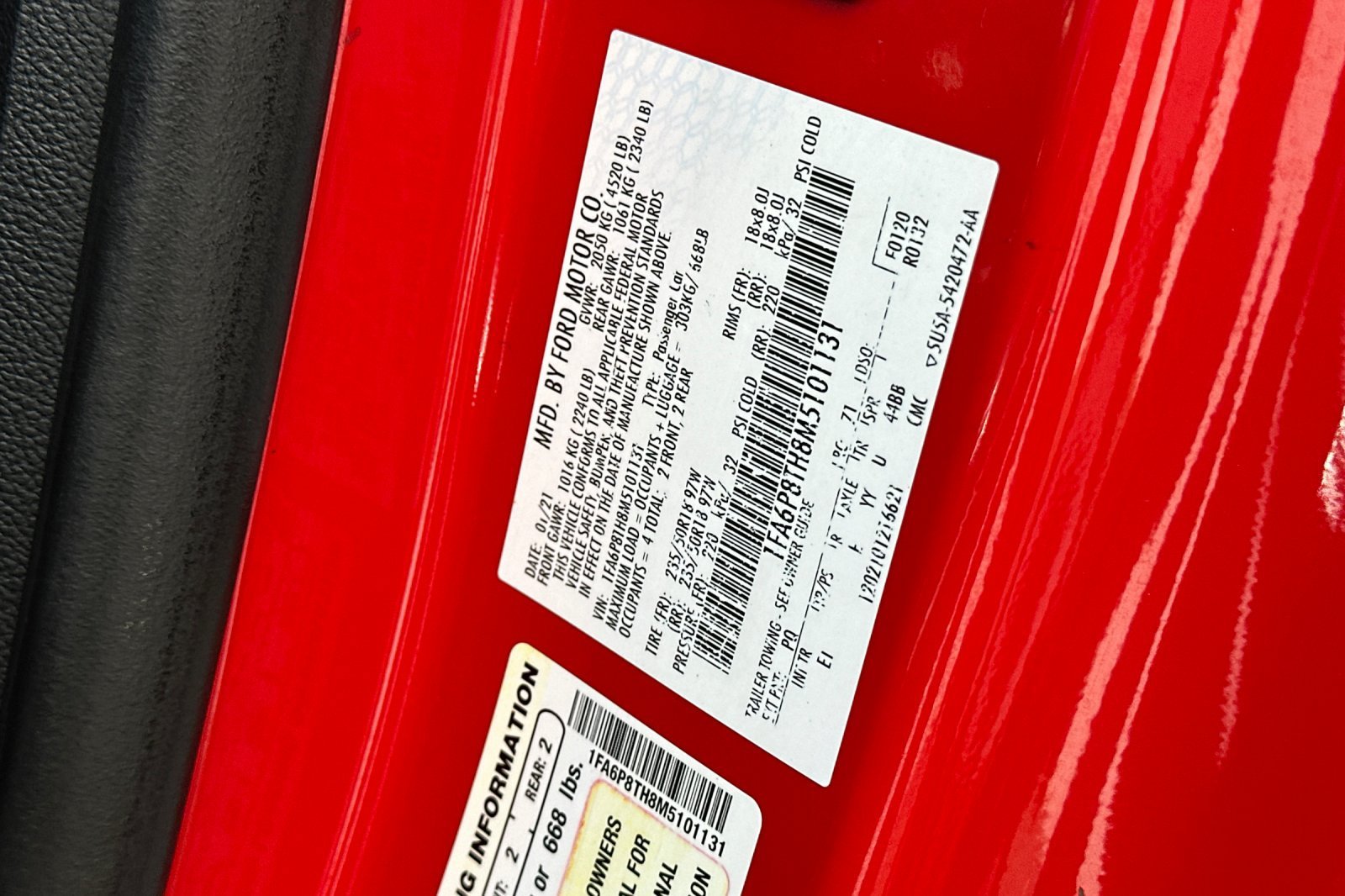 Used 2021 Red Ford EcoBoost Premium image 31