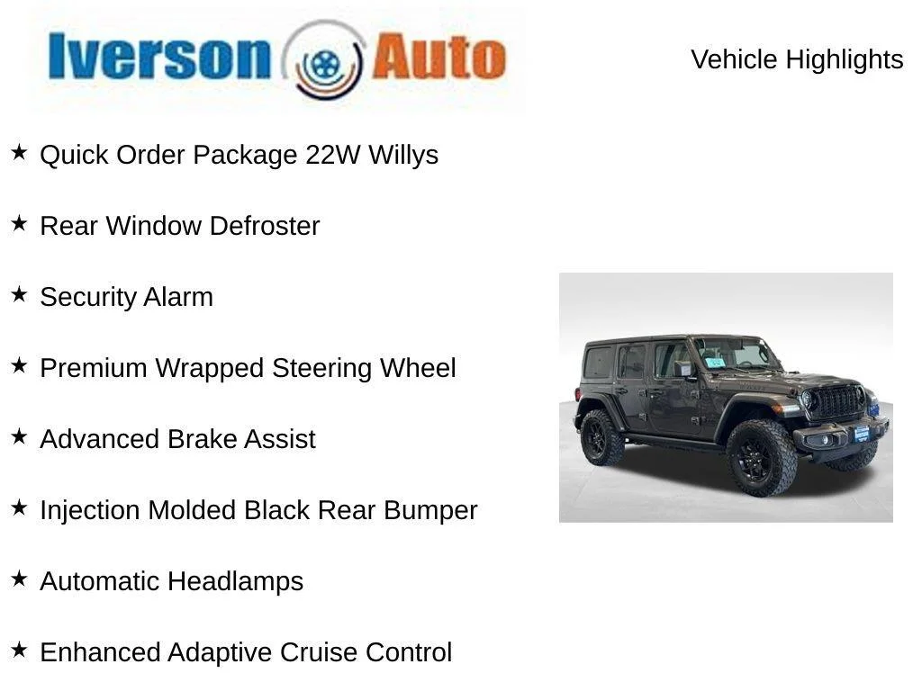 Used 2025 Granite Crystal Metallic Clearcoat Jeep Willys image 2