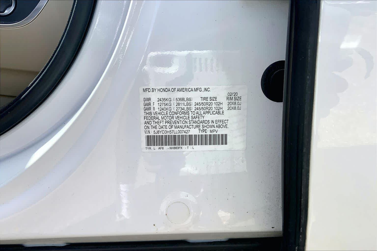 Used 2020 Platinum White Pearl Acura w/Technology Pkg image 37