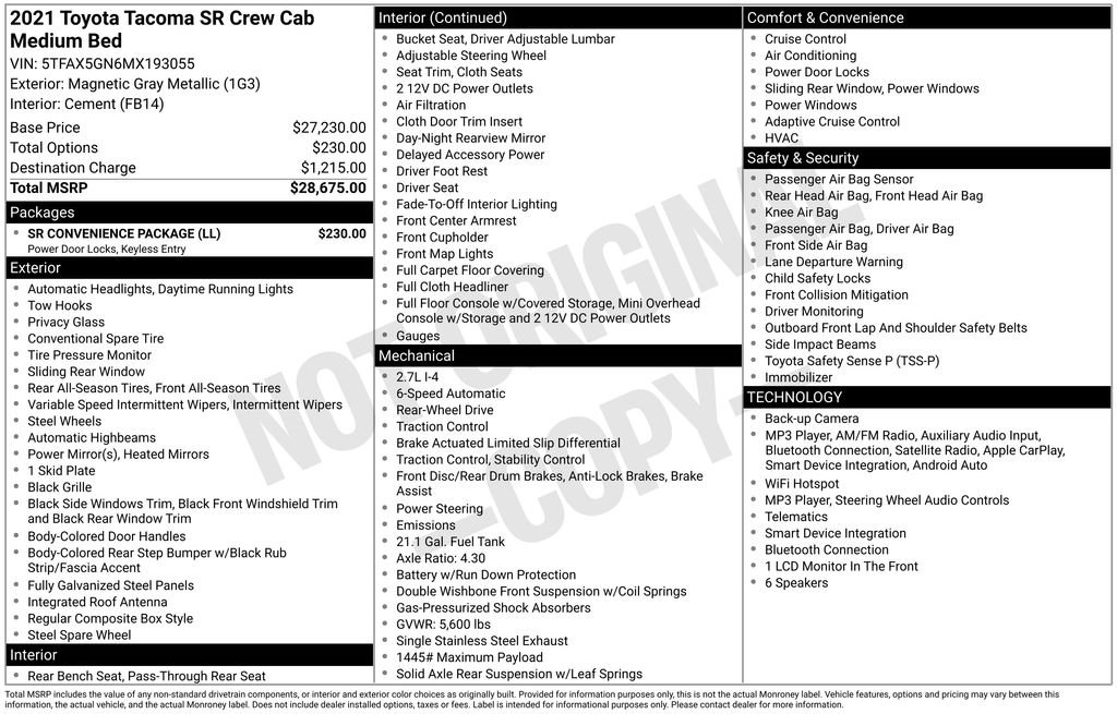 Used 2021 Gray Toyota SR image 2