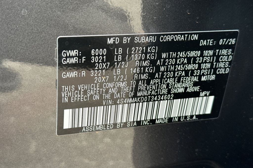 New 2026 MAGNETITE GRAY METALLIC Subaru Touring 7-Passenger image 39