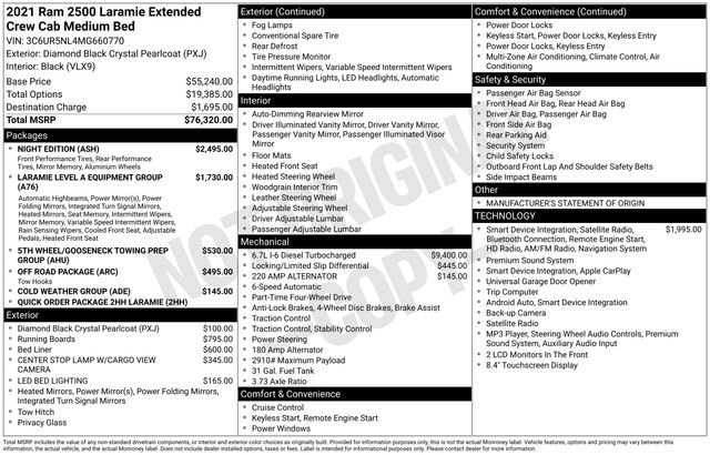 Used 2021 Black Ram Laramie Mega Cab 4x4 6