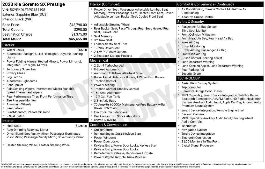 Used 2023 Sapphire Blue Kia SX-Prestige image 11
