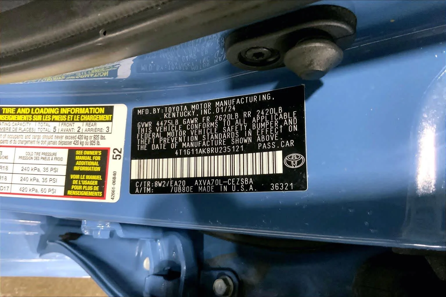 Used 2024 Cavalry Blue Toyota SE image 37