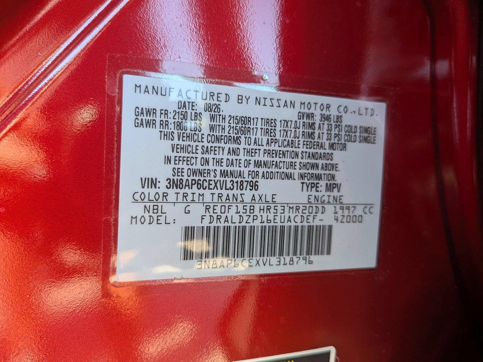 New 2027 Scarlet Ember Tintcoat Nissan SV image 39