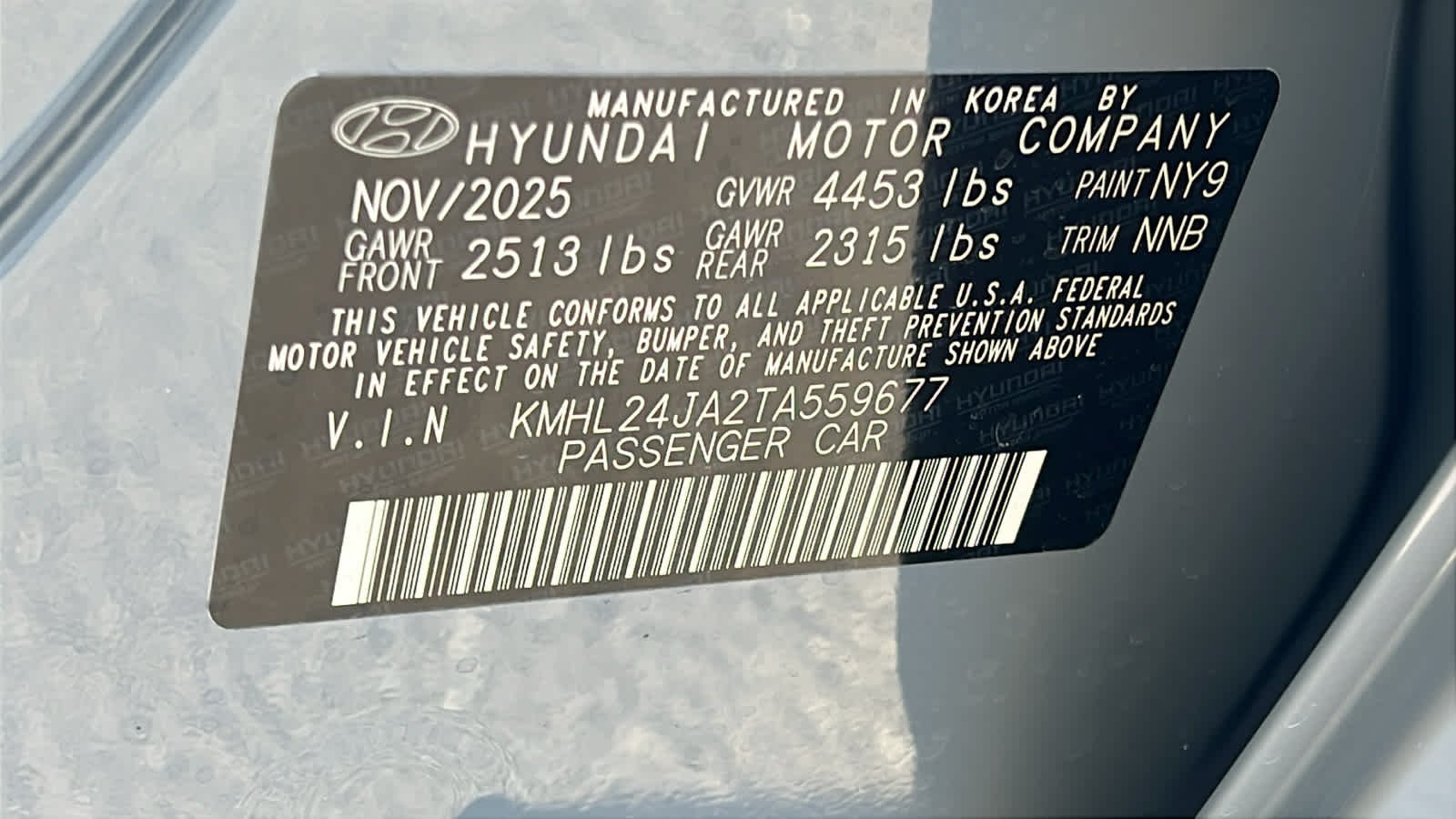 New 2026 Transmission Blue Hyundai SE image 30