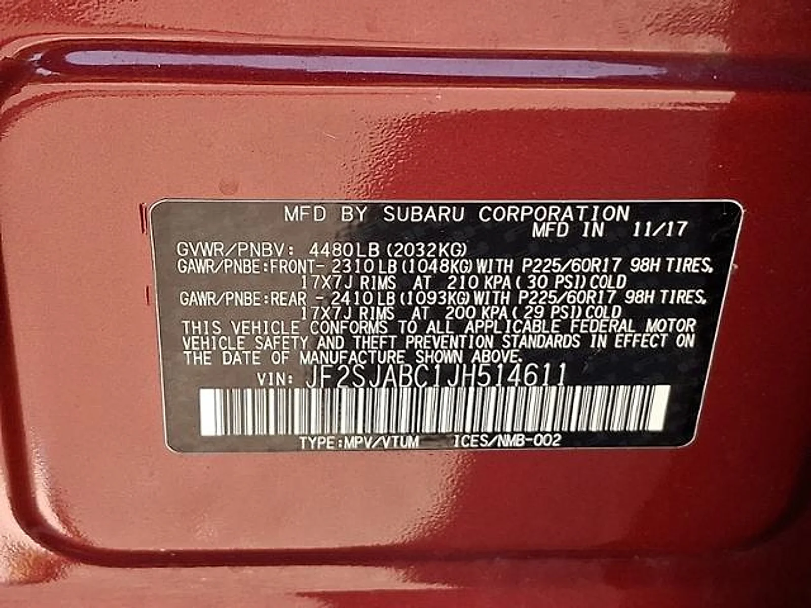 Used 2018 Venetian Red Pearl Subaru 2.5i image 25