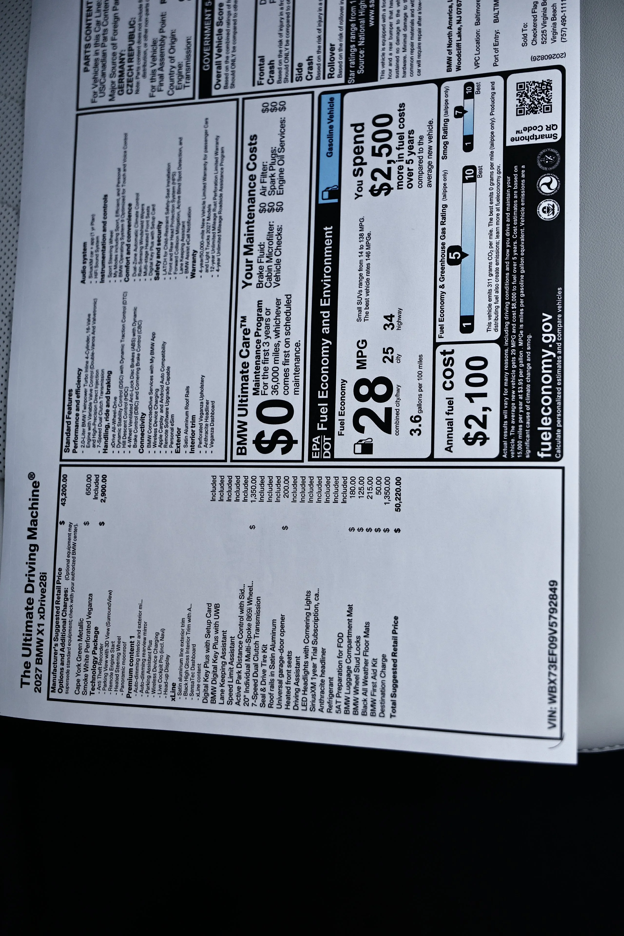 New 2027 Cape York Green Metallic BMW xDrive28i image 24
